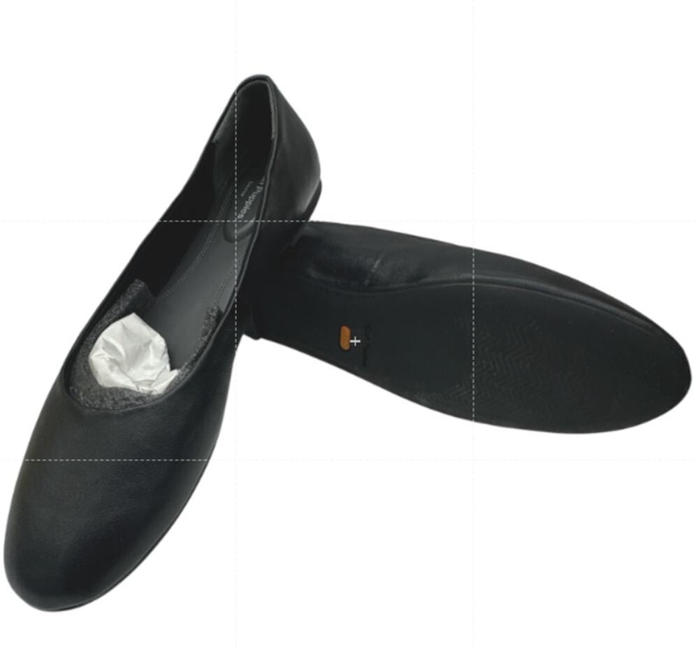 Hush Puppies Kendal Ballet Flats Women's 9 Wide Black Leather